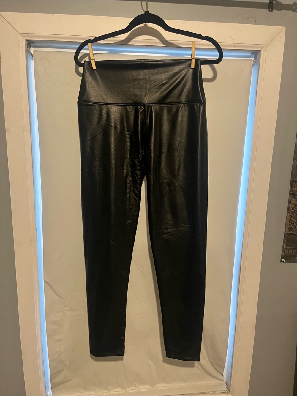 Hot Kiss Faux Leather High-Waist Leggings in Black size 1X